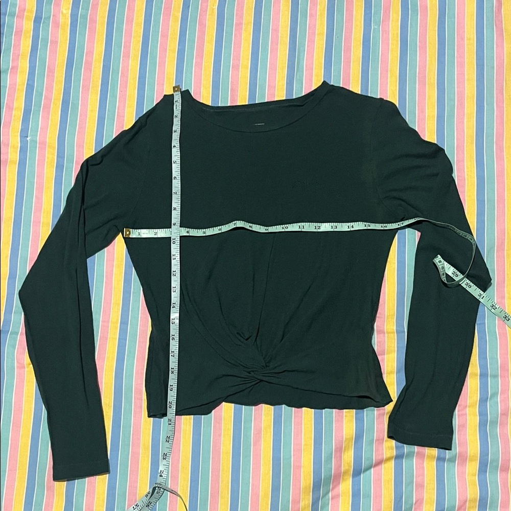 PINK Victoria's Secret Forest Green Long Sleeve Tee Size Small